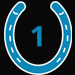 an icon of a horseshoe with the number one in the middle