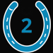 an icon of a horseshoe with the number two within