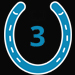 an icon of a horseshoe with a number three within